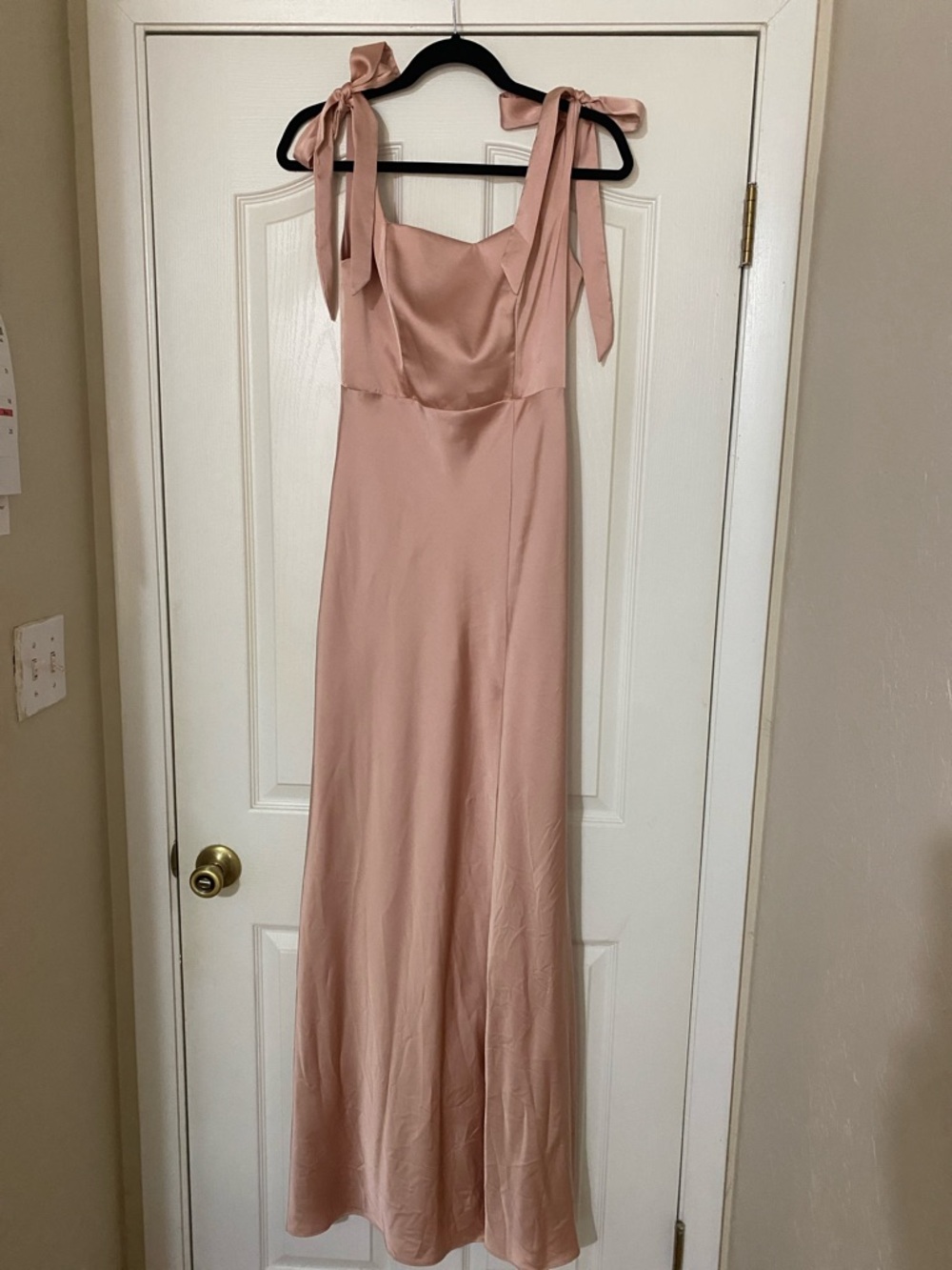 Birdy Grey Rose Gold/Pink “Alex Dress” Size Small Satin Maxi Bridesmaid Dress